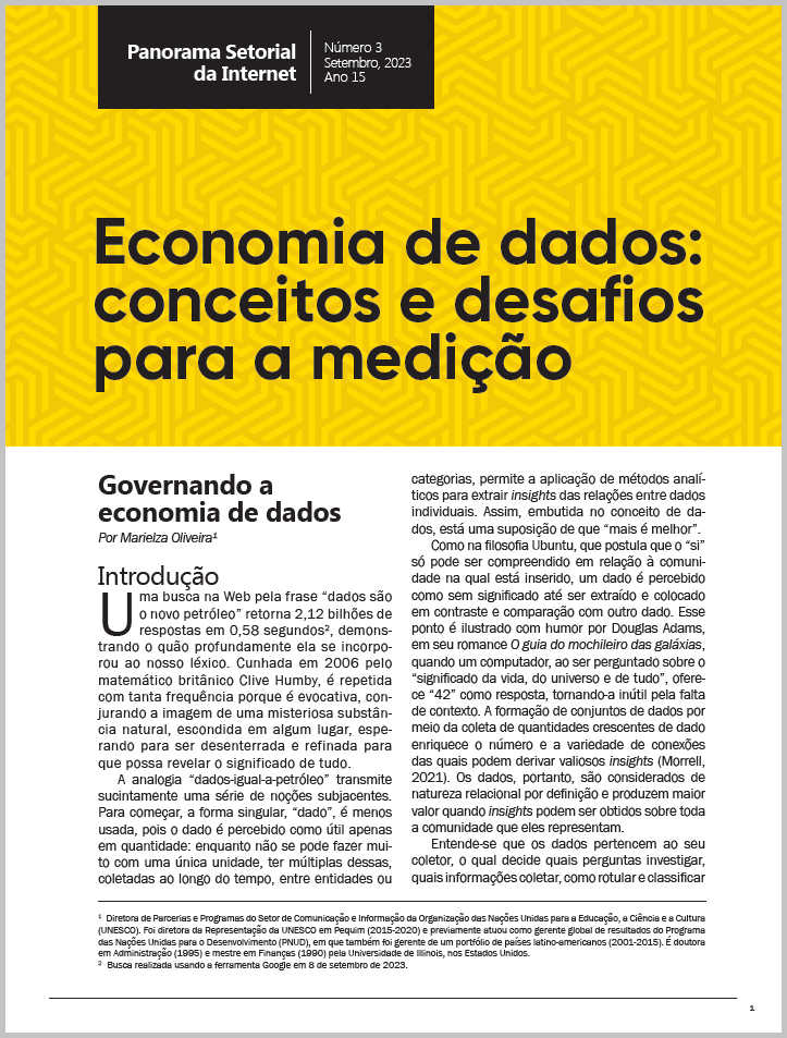 Ano XV - N. 3 -  Economia de dados: conceitos e desafios para a medição