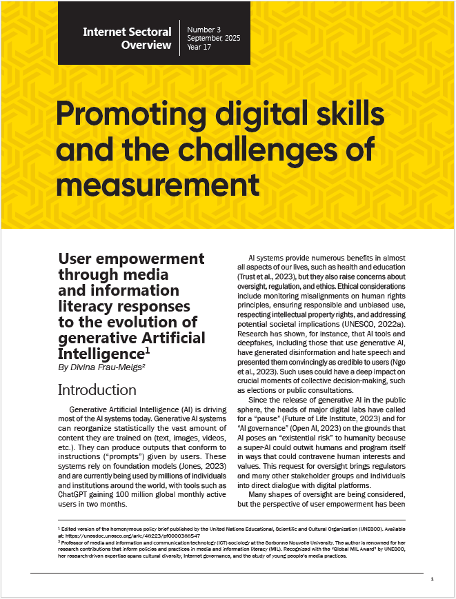 Ano XVII - N. 3 - Promoção de habilidades digitais e os desafios para medição